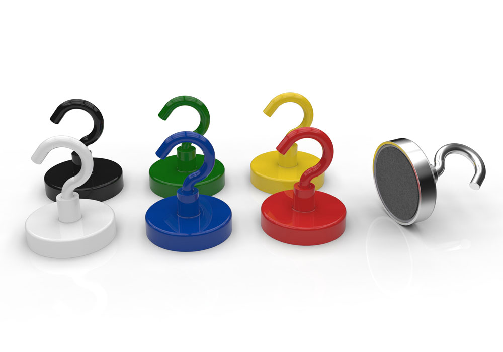 Ferrite Flat Pot Magnet Hook in Different Colors